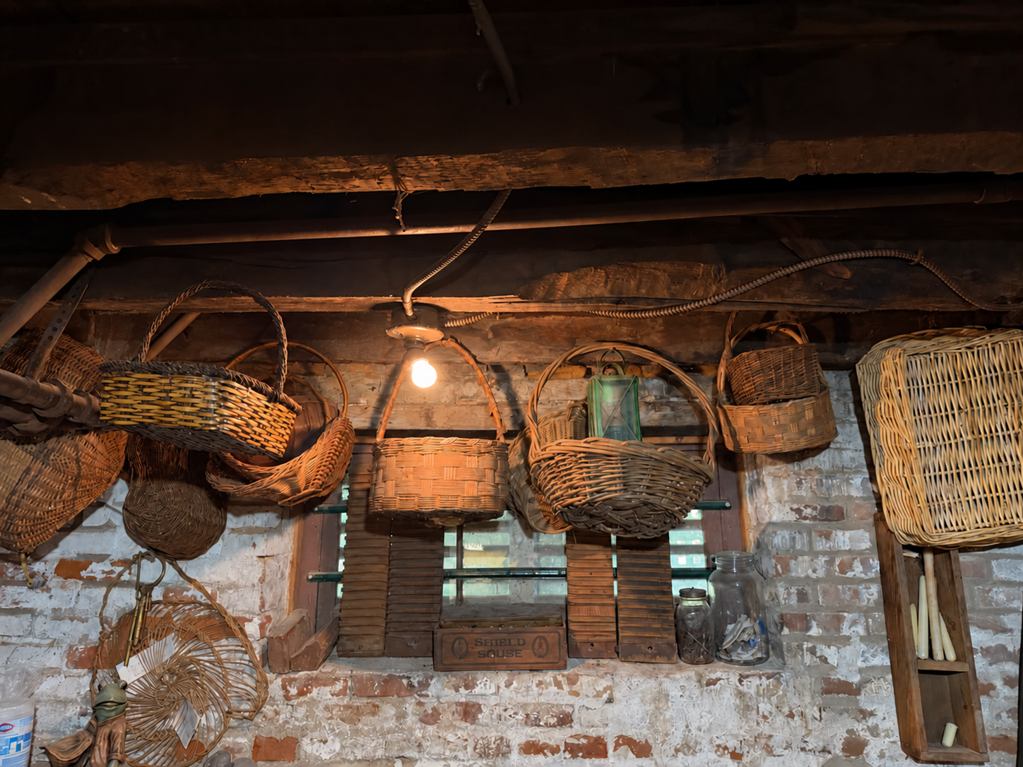 Baskets beside Ridgeway’s basement window